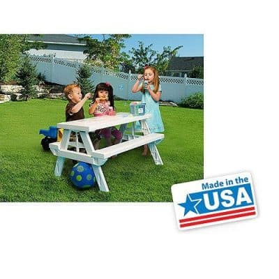 白色可折疊兒童野餐桌