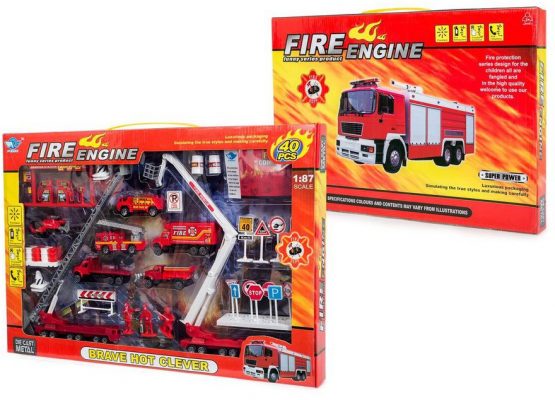 Toy State14″衝鋒隊警察消防車 – 勾鏈和樓梯消防車