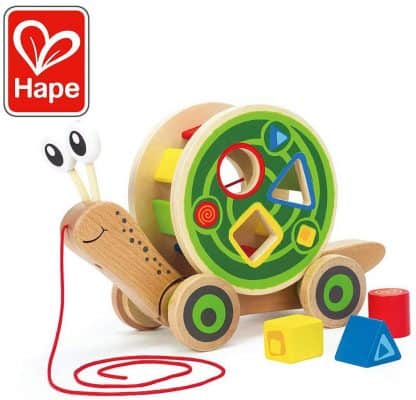 Hape Walk-A-Long蝸牛幼兒木製拉玩具